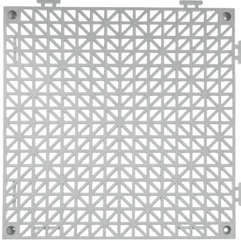 VEVOR Interlocking Tile 50PCS Gray, Drainage Tiles 12" x 12" Splicing, Soft PVC Interlocking Drainage Floor Tiles, Non-Slip Drainage Holes for Restroom, Bathroom, Kitchen, Pool, Wet Areas