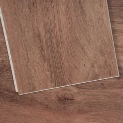 VEVOR Interlocking Vinyl Floor Tiles 48 x 7.3 inch, 10 Tiles 5.5mm Thick Snap Together, Deep Brown Wood Grain DIY Flooring for Kitchen, Dining Room, Bedrooms & Bathrooms, Easy for Home Decor