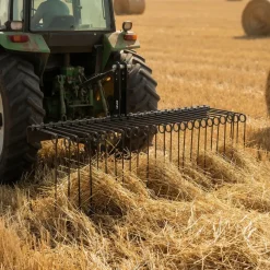 VEVOR 60 in Tow Behind Landscape Rake, 3 Point Hitch Lawn Dethatcher Rake, 26 Spring Steel Tines, for Category 1 Tractors, Heavy Duty & Rust-Resistant Rakes Tractor Attachments for Leaves Pine Needles