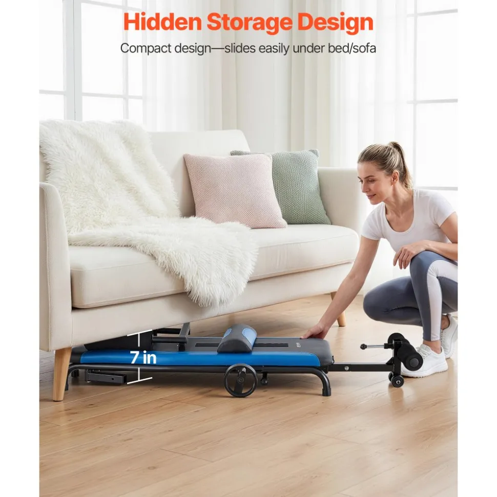 VEVOR Inversion Table, 350 lbs Capacity Heavy Duty Back Inverter Stretcher, Inverted Table with Stable Structure, Adjustable Armrests, Decompression Tables for Shoulders, Neck, Back, Knees
