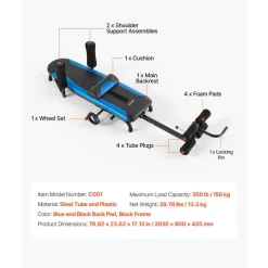 VEVOR Inversion Table, 350 lbs Capacity Heavy Duty Back Inverter Stretcher, Inverted Table with Stable Structure, Adjustable Armrests, Decompression Tables for Shoulders, Neck, Back, Knees