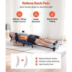 VEVOR Inversion Table, 350 lbs Capacity Heavy Duty Back Inverter Stretcher, Inverted Table with Stable Structure, Adjustable Armrests, Decompression Tables for Shoulders, Neck, Back, Knees