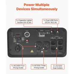 VEVOR Inverter Generator, 10KW Peak Watt Inverter Generator, Remote Start Inverters Generators for Home Outdoor, Gas Powered, Stable Power, CO Sensor, RV Ready 1A & 2.1A Outlet (6.8KW Operating Power)