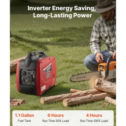 VEVOR Inverter Generator, 2900W Peak Watt Quiet Inverter Generator, Portable Inverters Generators for Home Use, Gas Powered, Compact and Lightweight Design - Stable Power, CO Sensor, Long Run Time