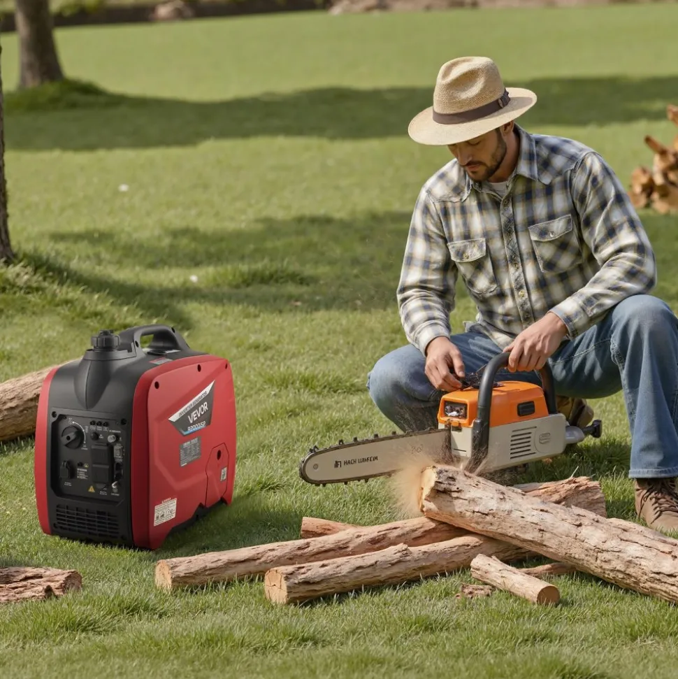 VEVOR Inverter Generator, 4200W Peak Watt Quiet Inverter Generator, Dual Fuel Inverters Generators for Home Outdoor, Gas & LPG Powered, Stable Power, CO Sensor, RV Ready 8.3A Outlet, Long Run Time