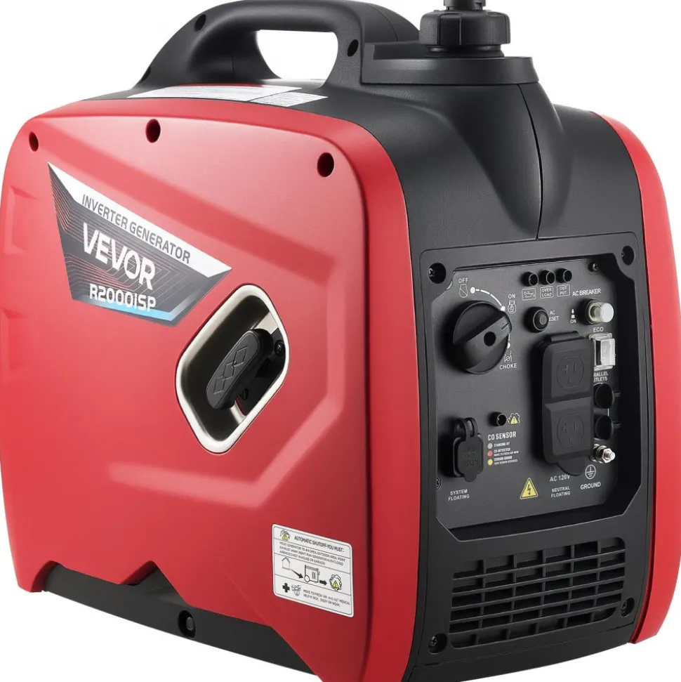 VEVOR Inverter Generator, 4200W Peak Watt Quiet Inverter Generator, Dual Fuel Inverters Generators for Home Outdoor, Gas & LPG Powered, Stable Power, CO Sensor, RV Ready 8.3A Outlet, Long Run Time