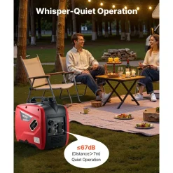 VEVOR Inverter Generator, 2300W Rated Power Quiet Inverter Generator, Portable Inverters Generators for Home Use, Gas Powered, Compact and Lightweight Design - Stable Power, CO Sensor, Long Run Time