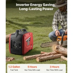 VEVOR Inverter Generator, 2300W Rated Power Quiet Inverter Generator, Portable Inverters Generators for Home Use, Gas Powered, Compact and Lightweight Design - Stable Power, CO Sensor, Long Run Time