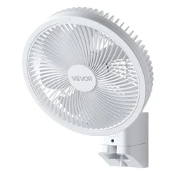 VEVOR 8.5 in Wall Mount Fan, Oscillating Hanging Fan with Remote Control, 10 ft Powerful Airflow, DC Motor, 4 Speeds & Timer, Auto 90° Horizontal & Manual Vertical Tilt, Ideal for Home, Office, RV