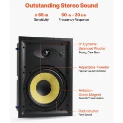 VEVOR In-Wall Speakers, 8