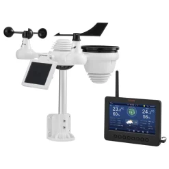 VEVOR 7-in-1 Wireless Weather Station with Wi-Fi, 7" TFT Colorful Display, Solar-Powered Outdoor Sensor, Indoor & Outdoor Monitoring, Includes Temperature, Humidity, Wind Speed/Direction, and Rainfall