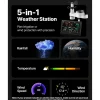VEVOR 5-in-1 Wireless Weather Station, 7.5-Inch VA Display, Solar Powered Outdoor Sensor, Rain Gauge, Indoor Outdoor for Weather Forecast, Temperature, Humidity, Wind Speed and Direction (No WiFi)