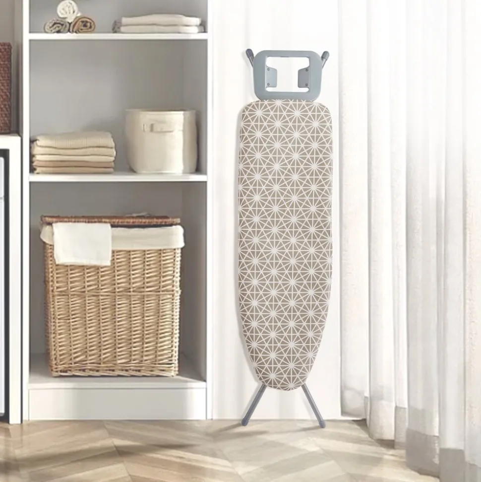 VEVOR Ironing Board with Large 51 x 13 Ironing Surface, Thickened 4 Layers Iron Board with Heat Resistant Cover and 100% Cotton Cover, 7 Adjustable Heights Ironing Board for Home Laundry Room Use