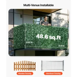 VEVOR Ivy Privacy Fence, 96 x 72 in Artificial Green Wall Screen, Greenery Ivy Fence with Strengthened Joint, Faux Hedges Vine Leaf Decoration for Outdoor Garden, Yard, Balcony, Patio Decor