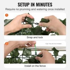 VEVOR Ivy Privacy Fence, 59 x 98 in Artificial Green Wall Screen, Greenery Ivy Fence with Strengthened Joint, Faux Hedges Vine Leaf Decoration for Outdoor Garden, Yard, Balcony, Patio Decor