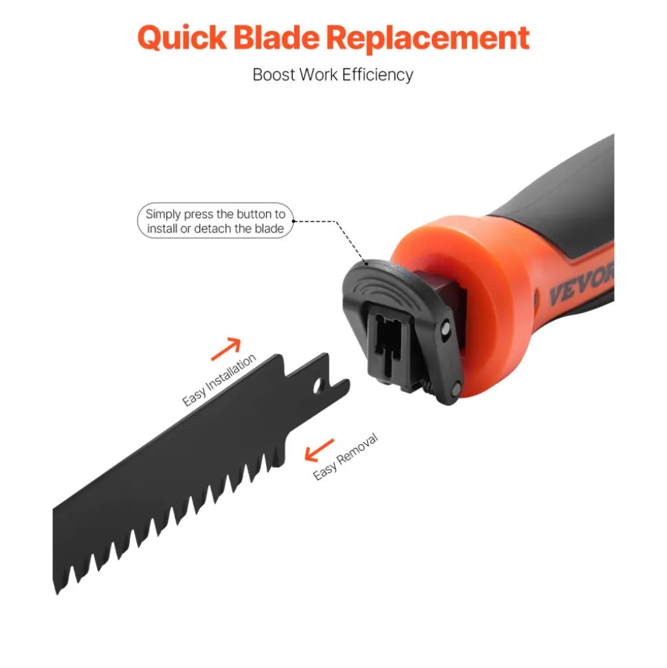VEVOR Jab Saw, 6 in Keyhole Saw with Soft Grip Handle, 8-In-1 Multi-Blades Drywall Jab Saw, Sharp Jab Saw with Triple Ground Teeth, for Cutting Drywall Wood Metel Plastic Plywood Wallboard Thin Sheet