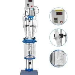 VEVOR Jacketed Reactor 5L Laboratory Glass Reactor, Jacketed Glass Reactor, Chemical Reaction Vessel, Lab Jacketed Reactor, Reaction Vessel Chemistry, With Digital Display, For Reaction Distillation