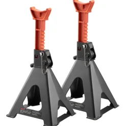 VEVOR Jack Stands, 6 Ton (13,000 lbs) Capacity, 14.6-22.8 in Adjustable Height, Heavy Duty Steel Jack Auto Stands with Double Locking, for Lifting RV, Small Truck, Car, SUV, 1 Pair, Black and Orange