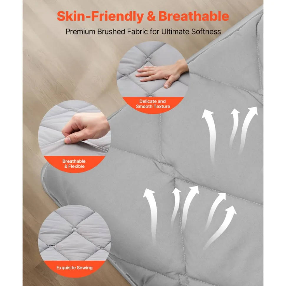 VEVOR Japanese Tatami Mat, Queen Size Foldable Japanese Tatami Mattress, Futon Mattress with Storage Bag & Fastener, 9-Layer Floor Mat for Sleeping, Dormitory, Meditation, Yoga, 80 x 60 x 2.5 in, Gray