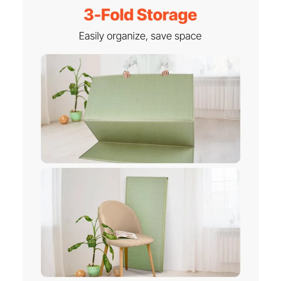 VEVOR Japanese Tatami Mat, Queen Size Foldable Japanese Tatami Mattress( Natural Rush Grass), Japanese Floor Mattress with Non-Slip Backing & Fresh Scent, Futon Mattress for Sleeping Meditation Yoga