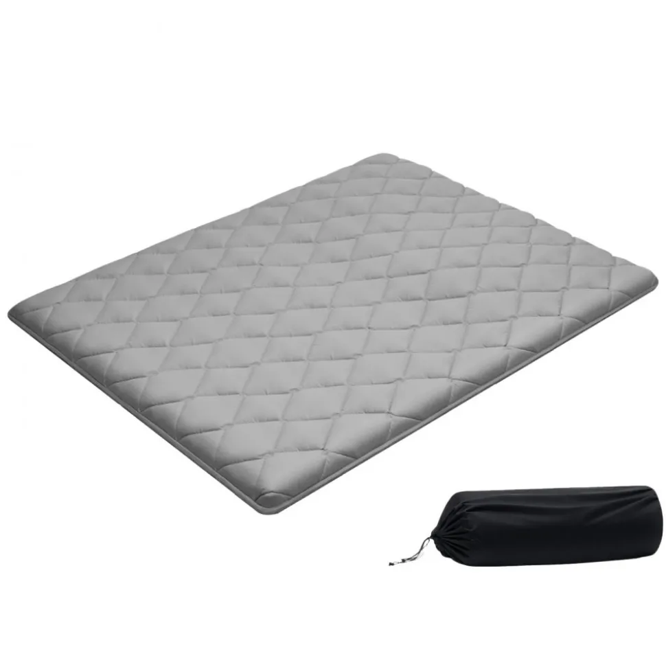 VEVOR Japanese Tatami Mat, Queen Size Foldable Japanese Tatami Mattress, Futon Mattress with Storage Bag & Fastener, 9-Layer Floor Mat for Sleeping, Dormitory, Meditation, Yoga, 80 x 60 x 3.5 in, Gray