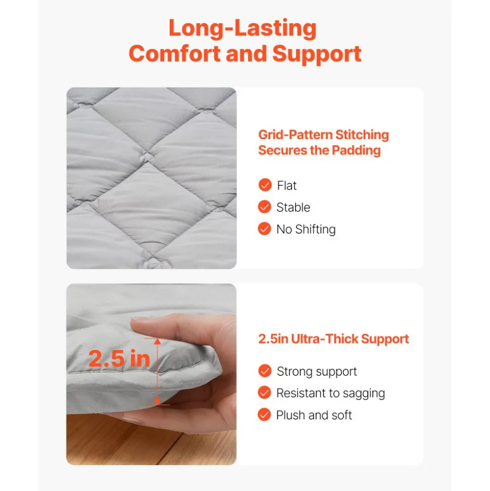 VEVOR Japanese Tatami Mat, Twin Size Foldable Japanese Tatami Mattress, Futon Mattress with Storage Bag & Fastener, 9-Layer Floor Mat for Sleeping, Dormitory, Meditation, Yoga, 80 x 39 x 2.5 in, Gray