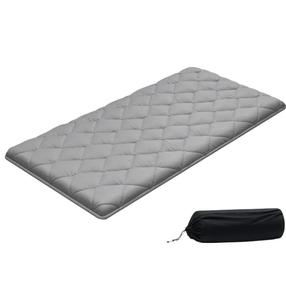 VEVOR Japanese Tatami Mat, Twin Size Foldable Japanese Tatami Mattress, Futon Mattress with Storage Bag & Fastener, 9-Layer Floor Mat for Sleeping, Dormitory, Meditation, Yoga, 80 x 39 x 3.5 in, Gray