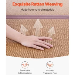 VEVOR Japanese Tatami Mat, 80 x 39 in Foldable Handwoven Natural Rattan Tatami Mat, Non-Slip & Easily Cleaned Japanese Tatami Floor Mat, Summer Breathable Sleeping Mat for Meditation Yoga Relaxation