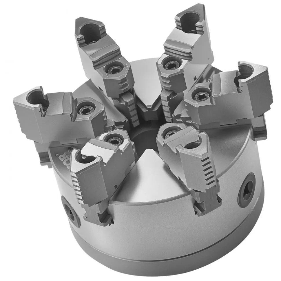 VEVOR 6-Jaw Lathe Chuck, 6 Inch (160 mm), Self-Centering Chuck with D1-4 Cam Lock Backing Plate, 0.12-5.71 in (3-145 mm) Clamping Range with T-wrench Screws, HT300 Material, for Wood Metal Lathe