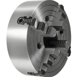 VEVOR 4-Jaw Lathe Chuck, 10 in (250 mm), Lathe Chuck, 0.6-9.84 in (15-250 mm) Clamping Range with T-key Fixing Screws Reversible Jaws, HT300 Cast Iron Material, Internal External for Wood Metal Lathe