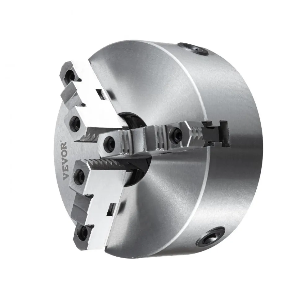 VEVOR 3-Jaw Lathe Chuck, 10'', Self-Centering Lathe Chuck, 0.24-9.84 in/6-250 mm Clamping Range with T-key Fixing Screws Hexagon Wrench, for Lathe 3D Printer Machining Center Milling Drilling Machine