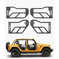 VEVOR Jeep Tube Doors, 4-Door, Adventure Style Jeep Tubular Door with Heavy-Duty Hinges & OE Latch, Jeep Doors with Rubber Pads & Toughened Steel Tube, Fit for 2007-2018 Jeep Wrangler JK
