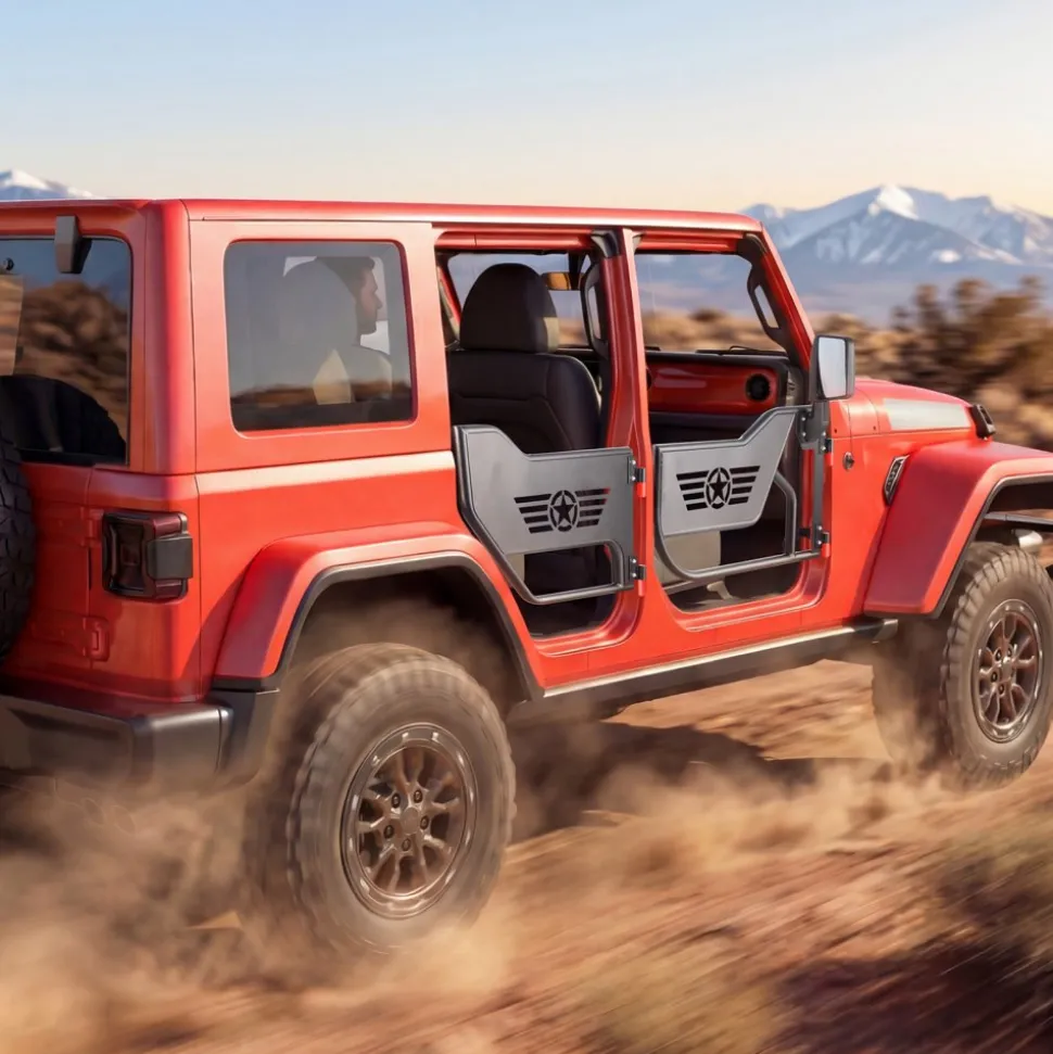 VEVOR Jeep Tube Doors, 4-Door, Compatible with 2018-2026 Jeep Wrangler JL Unlimited & 2020-2026 Gladiator JT, Alloy Steel Off Road Front & Rear Tubular Half Doors with Storage Bag and Rubber Pads