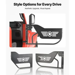 VEVOR Jeep Tube Doors, 4-Door, Compatible with 2018-2026 Jeep Wrangler JL Unlimited & 2020-2026 Gladiator JT, Alloy Steel Off Road Front & Rear Tubular Half Doors with Storage Bag and Rubber Pads