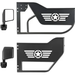 VEVOR Jeep Tube Doors, 4-Door, Compatible with 2018-2026 Jeep Wrangler JL Unlimited & 2020-2026 Gladiator JT, Alloy Steel Off Road Front & Rear Tubular Half Doors with Storage Bag and Rubber Pads