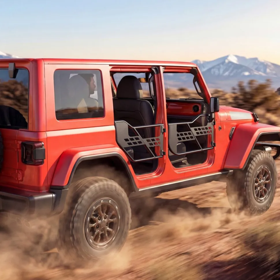 VEVOR Jeep Tube Doors, 4-Door, Compatible with 2007-2018 Jeep Wrangler JK JKU Unlimited, Steel Off Road Front & Rear Tubular Half Doors with DOT Certified Side View Mirrors, Storage Bag & Rubber Pads