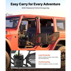 VEVOR Jeep Tube Doors, 4-Door, Compatible with 2018-2026 Jeep Wrangler JL & 2020-2026 Gladiator JT, Steel Off Road Front & Rear Tubular Half Doors with DOT Certified Side View Mirrors and Storage Bag