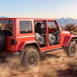 VEVOR Jeep Tube Doors, 4-Door, Fit for 2018-2026 Jeep Wrangler JL & 2020-2026 Gladiator JT, Flag Pattern Off Road Front & Rear Tubular Half Doors with DOT Certified Side View Mirrors and Storage Bag