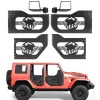 VEVOR Jeep Tube Doors, 4-Door, Fit for 2018-2026 Jeep Wrangler JL & 2020-2026 Gladiator JT, Soldier Pattern Off Road Front & Rear Tubular Half Doors with DOT Certified Side View Mirrors & Rubber Pads