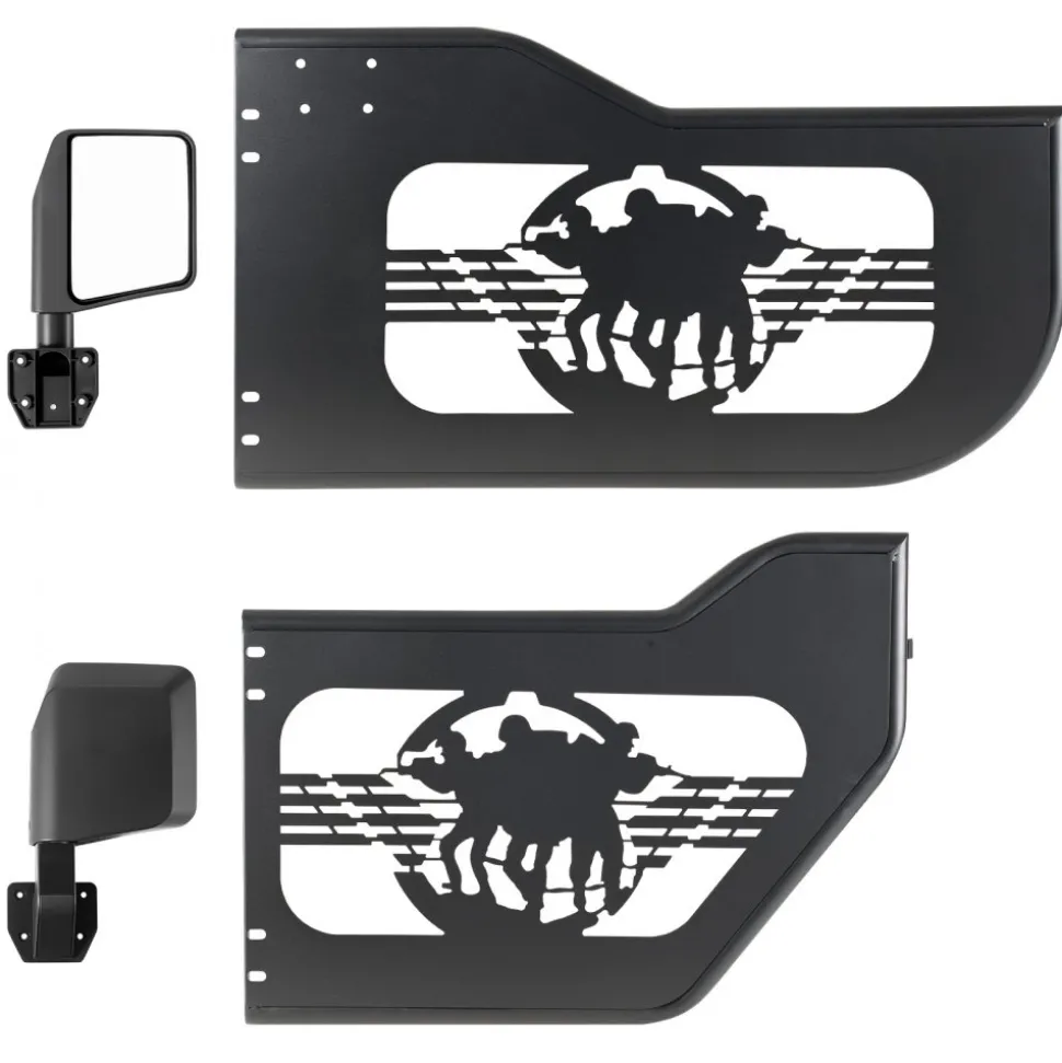 VEVOR Jeep Tube Doors, 4-Door, Fit for 2018-2026 Jeep Wrangler JL & 2020-2026 Gladiator JT, Soldier Pattern Off Road Front & Rear Tubular Half Doors with DOT Certified Side View Mirrors & Rubber Pads