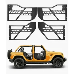 VEVOR Jeep Tube Doors, 2-Door, Hunting Style Jeep Tubular Door with Heavy-Duty Hinges & OE Latch, Jeep Doors with Rear View Mirrors, Fit for 2018-2024 Jeep Wrangler JL & 2020-2024 Jeep Gladiator JT