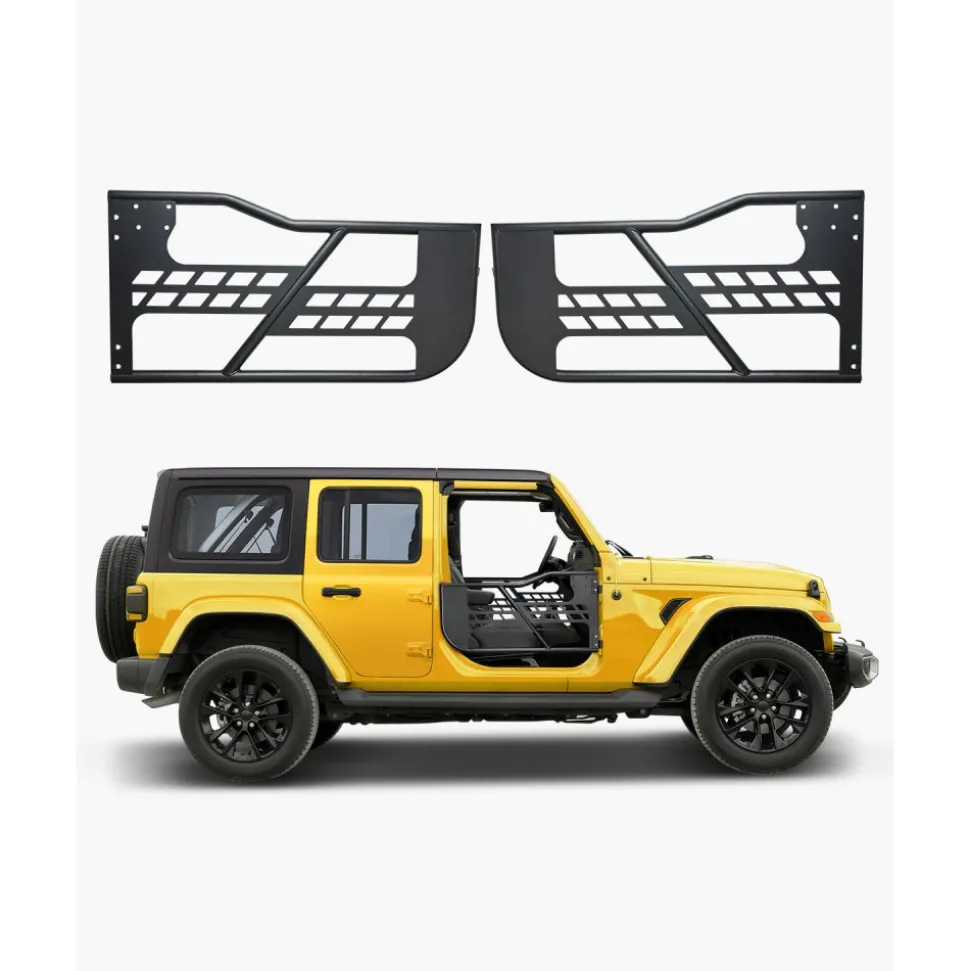 VEVOR Jeep Tube Doors, 2-Door, Hunting Style Jeep Tubular Door with Heavy-Duty Hinges & OE Latch, Jeep Doors with Rubber Pads & Toughened Steel Tube, Fit for 2007-2018 Jeep Wrangler JK
