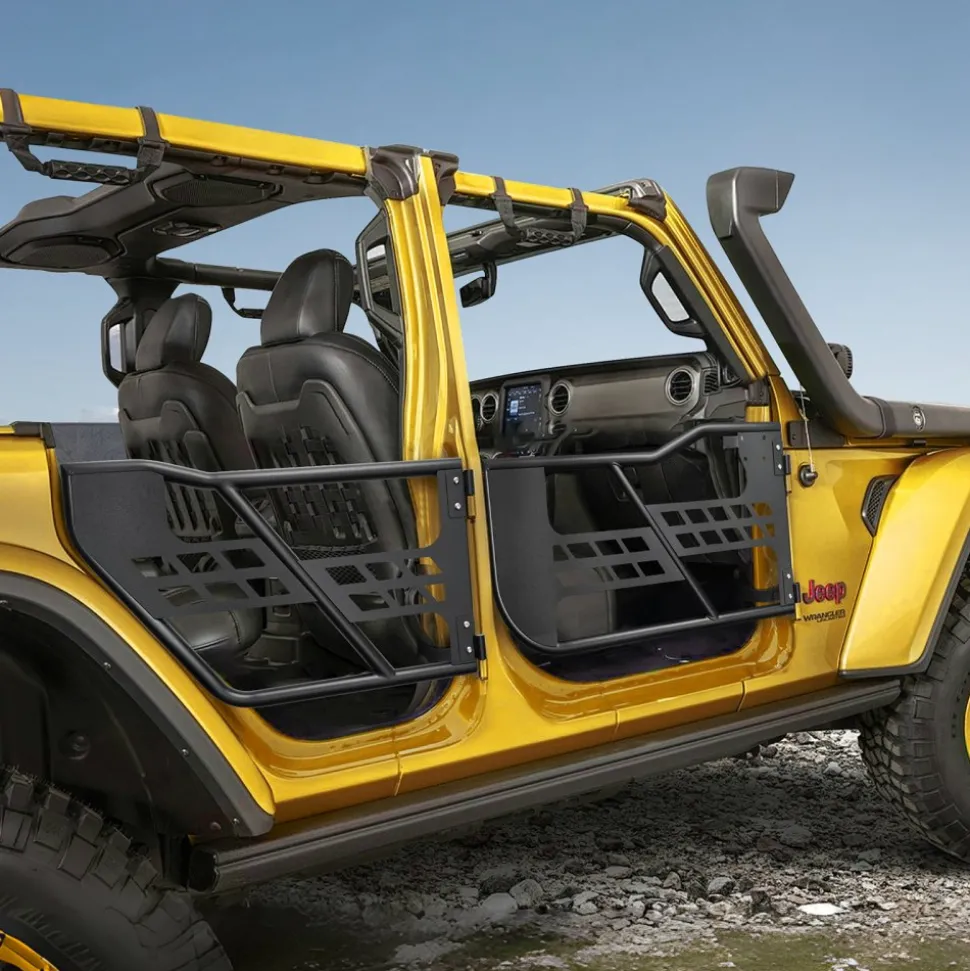 VEVOR Jeep Tube Doors, 4-Door, Hunting Style Jeep Tubular Door with Heavy-Duty Hinges & OE Latch, Jeep Doors with Rubber Pads & Toughened Steel Tube, Fit for 2007-2018 Jeep Wrangler JK