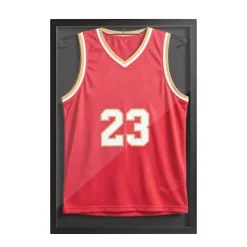 VEVOR Jersey Frame Display Case, 31.5 x 23.6 x 1 in, Wooden Sport Jersey Shadow Box with 98% UV Protection PC Panel and Hanger, for Baseball Basketball Football Hockey Shirt Sport and Uniform, Black
