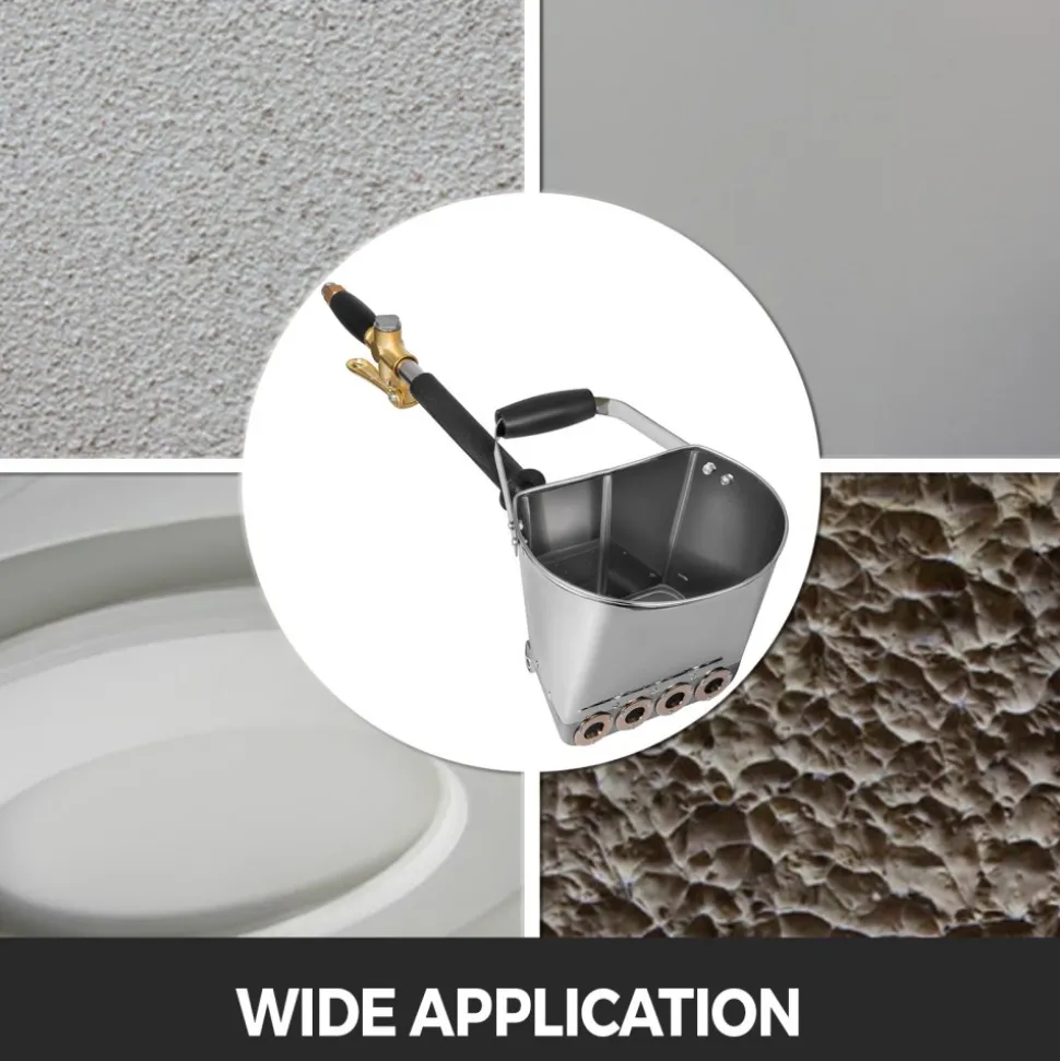 VEVOR 4 Jet 3Hp Stucco Sprayer Plaster Sprayer Cement Mortar Spray Gun Hopper Wall Paint Spray Gun Wall Painting Concrete Tool Manual Sprayer for Painting Wall or Ceilings