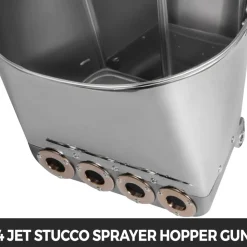 VEVOR 4 Jet 3Hp Stucco Sprayer Plaster Sprayer Cement Mortar Spray Gun Hopper Wall Paint Spray Gun Wall Painting Concrete Tool Manual Sprayer for Painting Wall or Ceilings