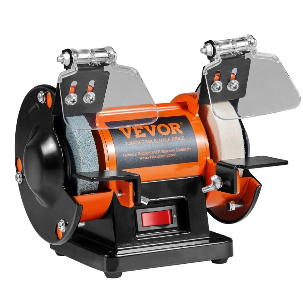 VEVOR Jewelry Polisher, Bench Grinder Polishing & Buffing Machine, 3590RPM Bench Lathe Polisher with 1 Wool Wheel & 1 Abrasive Fiber Wheel & 1 Grinding Wheel & 100pcs Tools