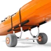 VEVOR Kayak Cart, 350 lbs Load Capacity, Kayak Trolley with 12-inch Inflatable PU Tires & 2 Straps, Assembles & Disassembles Within Seconds, Paddle Board Trolley for Carrying Kayaks and Canoes