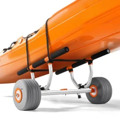 VEVOR Kayak Cart, 350 lbs Load Capacity, Kayak Trolley with 12-inch Inflatable PU Tires & 2 Straps, Assembles & Disassembles Within Seconds, Paddle Board Trolley for Carrying Kayaks and Canoes