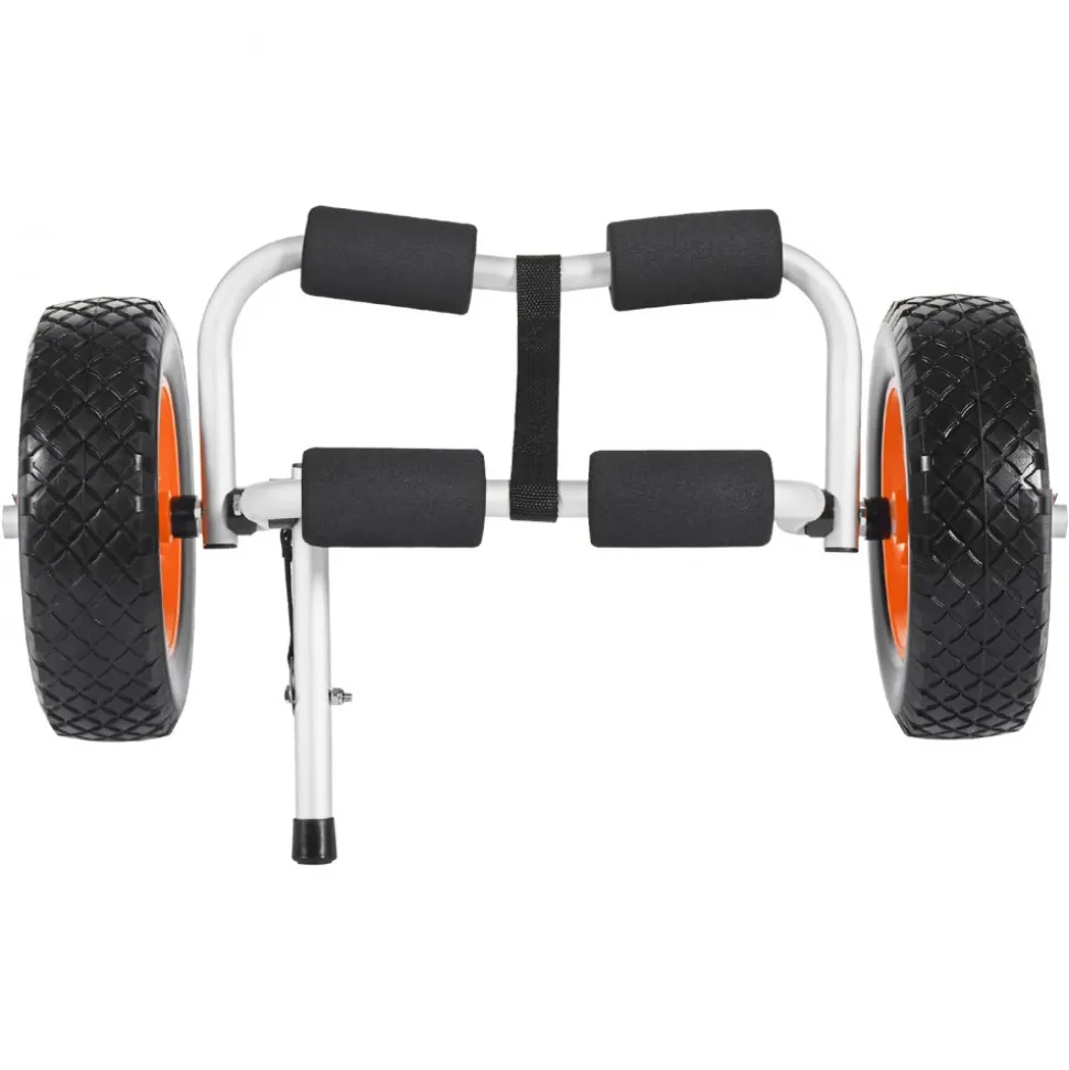VEVOR Kayak Cart, 200 lbs Load Capacity, Foldable Kayak Trolley with 10-inch Solid Rubber Tires & 1 Ratchet Strap, Paddle Board Trolley for Carrying Kayaks, Canoes, Paddleboards, Float Mats, Jon Boats